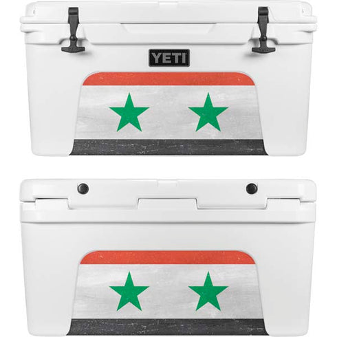 Syria Flag Distressed YETI Tundra 75 Hard Cooler Skin