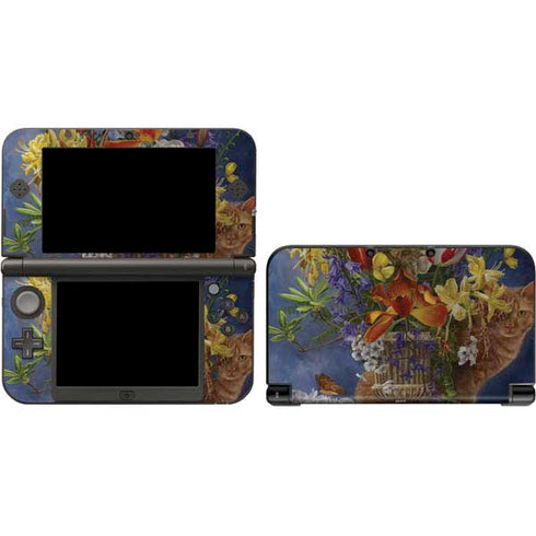 Tabby Cat with Flowers by Nene Thomas 3DS XL 2015 Skin