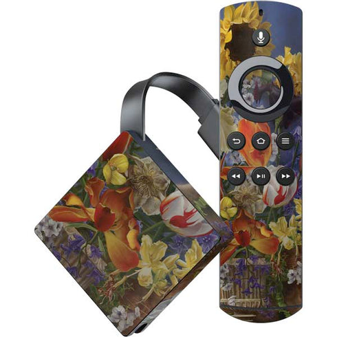 Tabby Cat with Flowers by Nene Thomas Amazon Fire TV Skin