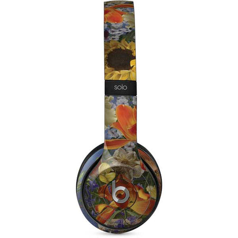 Tabby Cat with Flowers by Nene Thomas Beats Solo 2 Wired Skin