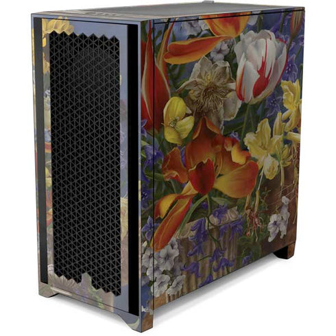 Tabby Cat with Flowers by Nene Thomas Corsair 4000D Tempered Glass Mid-Tower ATX Case Skin