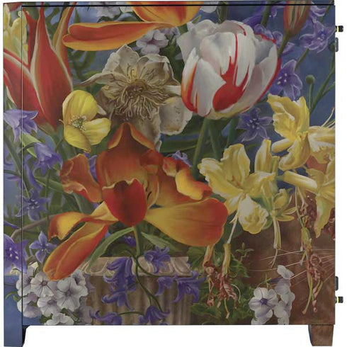 Tabby Cat with Flowers by Nene Thomas Corsair 4000D Tempered Glass Mid-Tower ATX Case Skin