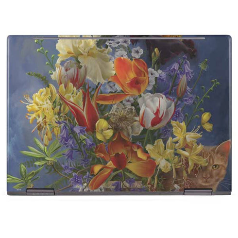 Tabby Cat with Flowers by Nene Thomas HP Envy Skin