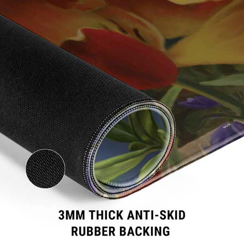 Tabby Cat with Flowers by Nene Thomas Gaming Mouse Pad