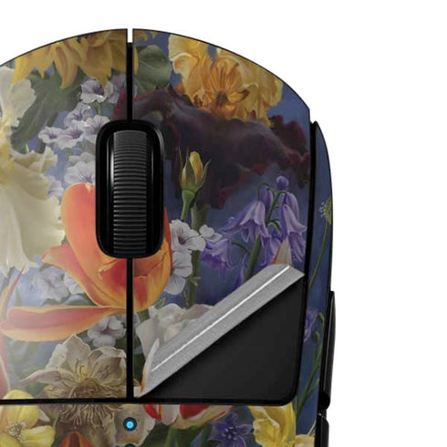 Tabby Cat with Flowers by Nene Thomas G Pro Wireless Gaming Mouse Skin