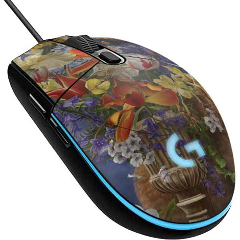 Tabby Cat with Flowers by Nene Thomas G203 Prodigy RGB Wired Gaming Mouse Skin
