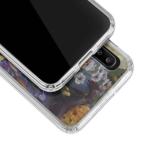 Tabby Cat with Flowers by Nene Thomas Galaxy A20 Clear Case