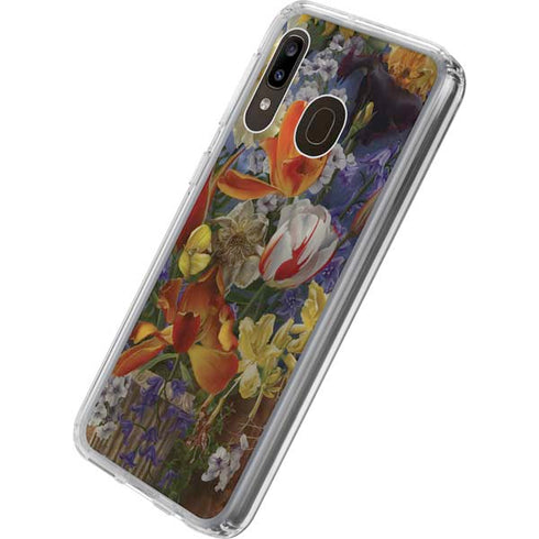 Tabby Cat with Flowers by Nene Thomas Galaxy A20 Clear Case