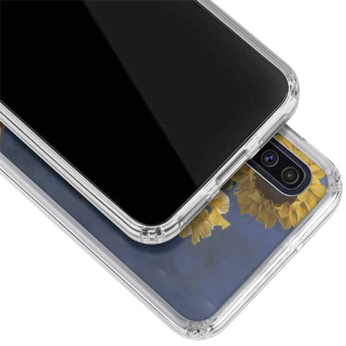 Tabby Cat with Flowers by Nene Thomas Galaxy A50 Clear Case