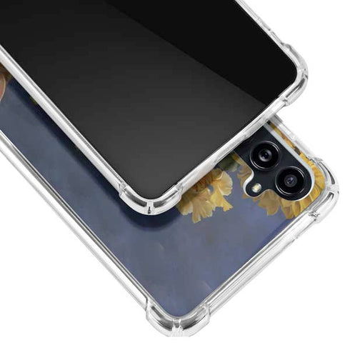 Tabby Cat with Flowers by Nene Thomas Galaxy A54 5G Clear Case