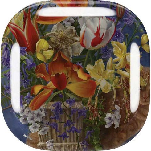 Tabby Cat with Flowers by Nene Thomas Galaxy Buds Live Skin