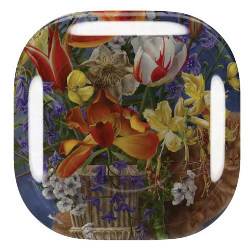 Tabby Cat with Flowers by Nene Thomas Galaxy Buds Live Skin