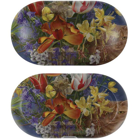 Tabby Cat with Flowers by Nene Thomas Galaxy Buds Plus Skin