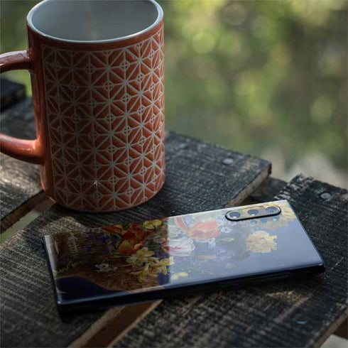 Tabby Cat with Flowers by Nene Thomas Galaxy Note 10 Plus Skin