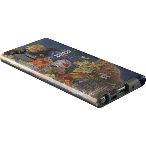 Tabby Cat with Flowers by Nene Thomas Galaxy Note 10 Pro Case