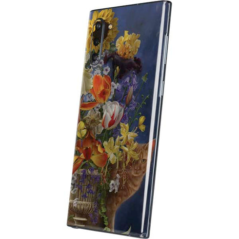 Tabby Cat with Flowers by Nene Thomas Galaxy Note 10 Skin