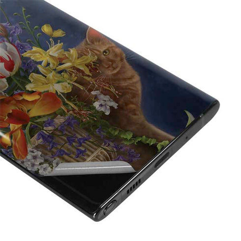 Tabby Cat with Flowers by Nene Thomas Galaxy Note 10 Skin