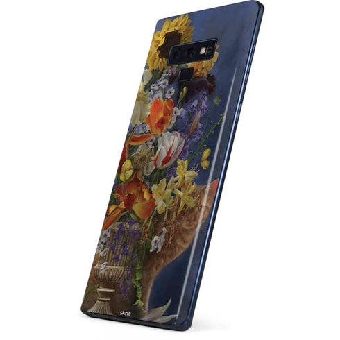 Tabby Cat with Flowers by Nene Thomas Galaxy Note 9 Skin