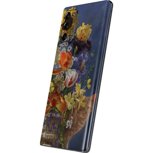 Tabby Cat with Flowers by Nene Thomas Galaxy Note20 5G Skin