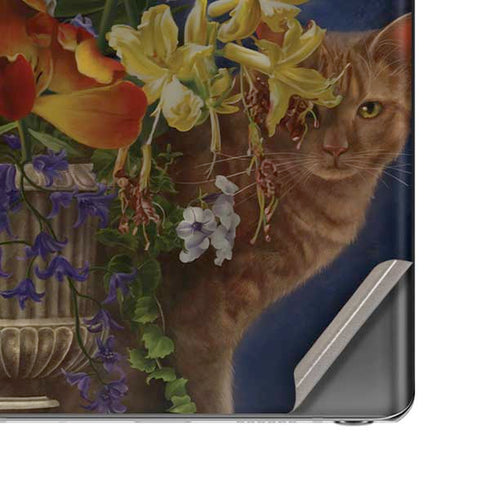 Tabby Cat with Flowers by Nene Thomas Galaxy Note20 5G Skin