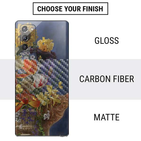 Tabby Cat with Flowers by Nene Thomas Galaxy Note20 5G Skin