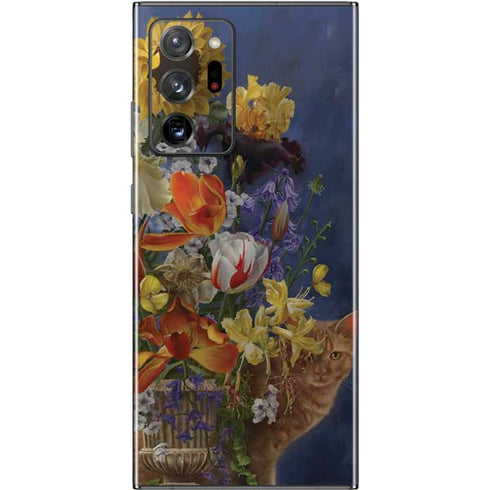 Tabby Cat with Flowers by Nene Thomas Galaxy Note20 Ultra 5G Skin