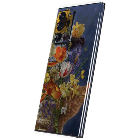 Tabby Cat with Flowers by Nene Thomas Galaxy Note20 Ultra 5G Skin