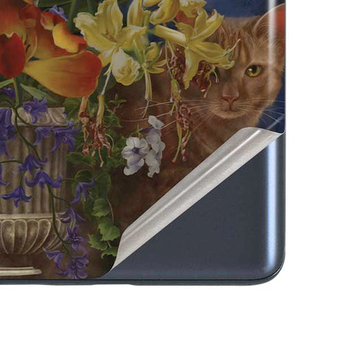 Tabby Cat with Flowers by Nene Thomas Galaxy S20 Fan Edition Skin