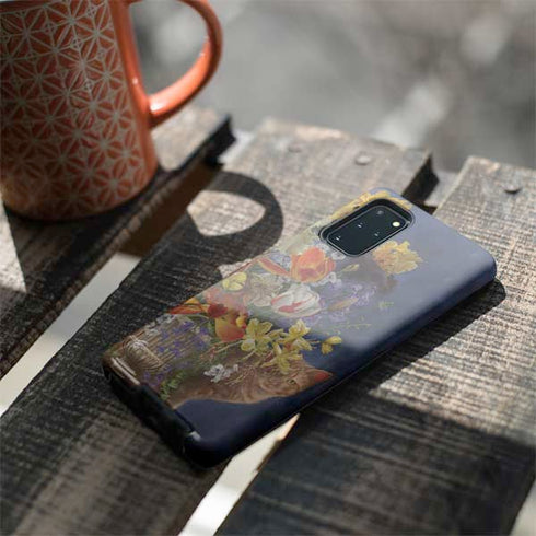 Tabby Cat with Flowers by Nene Thomas Galaxy S20 Plus Pro Case