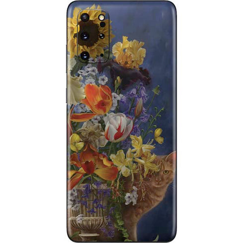 Tabby Cat with Flowers by Nene Thomas Galaxy S20 Plus Skin