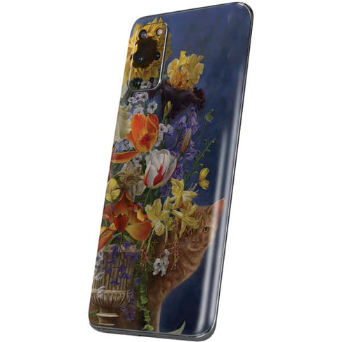 Tabby Cat with Flowers by Nene Thomas Galaxy S20 Plus Skin