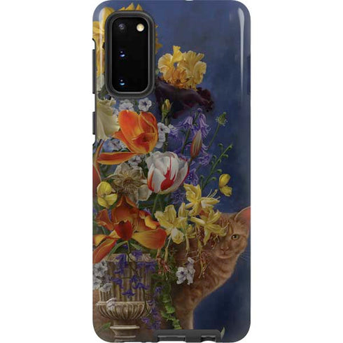 Tabby Cat with Flowers by Nene Thomas Galaxy S20 Pro Case
