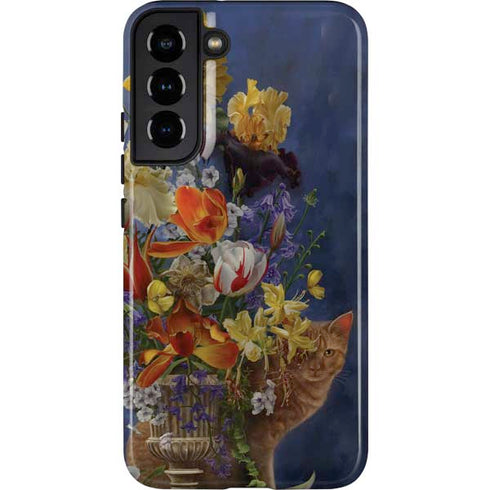Tabby Cat with Flowers by Nene Thomas Galaxy S22 Plus Pro Case