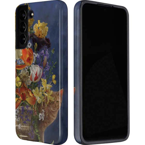 Tabby Cat with Flowers by Nene Thomas Galaxy S22 Pro Case