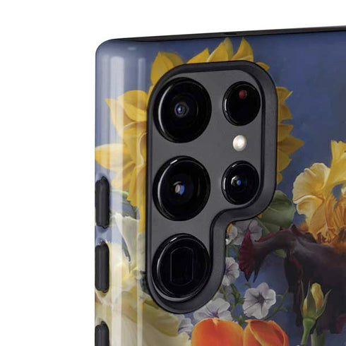 Tabby Cat with Flowers by Nene Thomas Galaxy S22 Ultra Pro Case