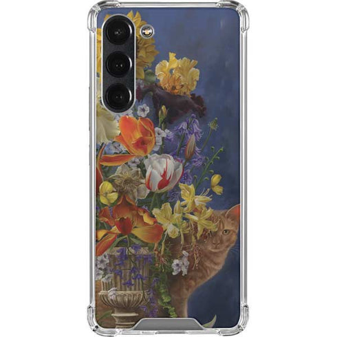 Tabby Cat with Flowers by Nene Thomas Galaxy S23 Plus Clear Case