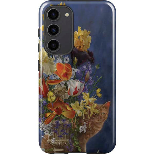 Tabby Cat with Flowers by Nene Thomas Galaxy S23 Plus Pro Case