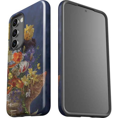 Tabby Cat with Flowers by Nene Thomas Galaxy S23 Plus Pro Case