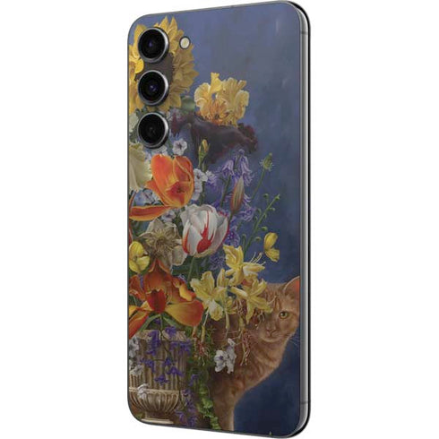 Tabby Cat with Flowers by Nene Thomas Galaxy S23 Plus Skin