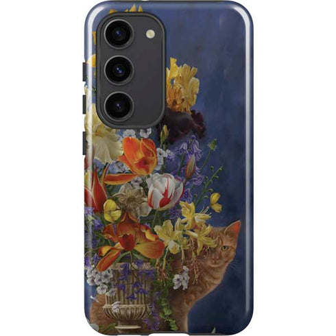 Tabby Cat with Flowers by Nene Thomas Galaxy S23 Pro Case