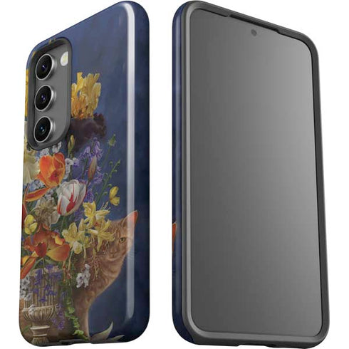Tabby Cat with Flowers by Nene Thomas Galaxy S23 Pro Case