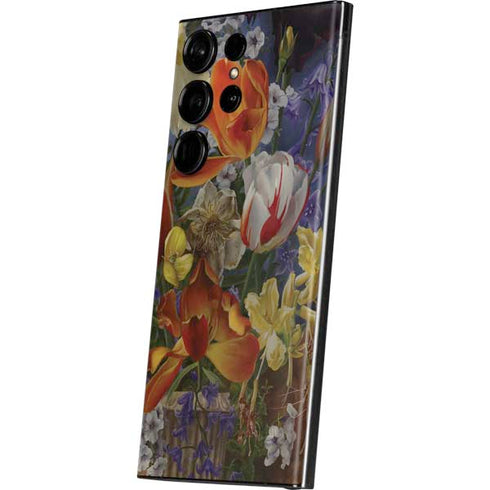 Tabby Cat with Flowers by Nene Thomas Galaxy S23 Ultra Skin