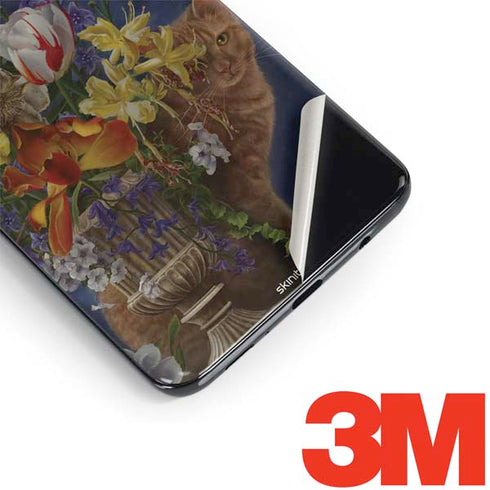 Tabby Cat with Flowers by Nene Thomas Galaxy S9 Plus Skin