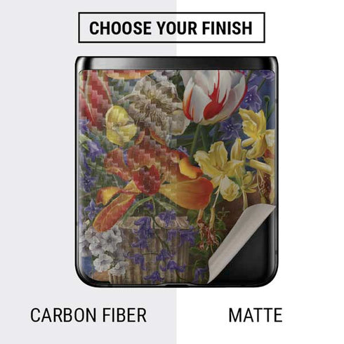 Tabby Cat with Flowers by Nene Thomas Galaxy Z Flip Skin