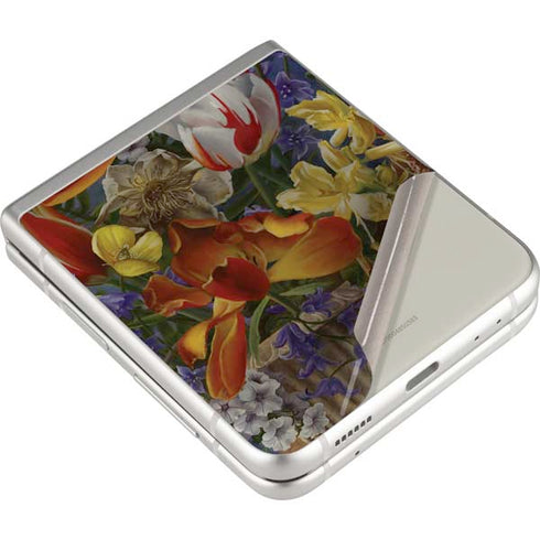 Tabby Cat with Flowers by Nene Thomas Galaxy Z Flip3 5G Skin