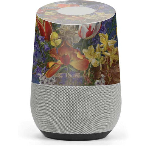 Tabby Cat with Flowers by Nene Thomas Google Home Skin