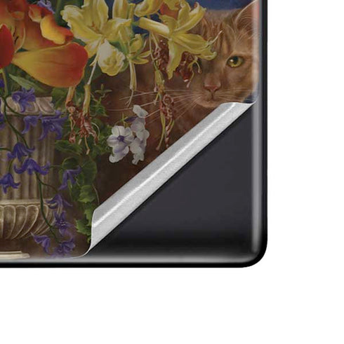 Tabby Cat with Flowers by Nene Thomas Google Pixel 6 Skin