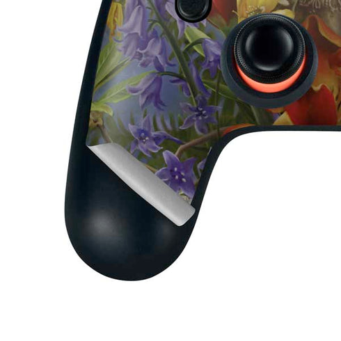 Tabby Cat with Flowers by Nene Thomas Google Stadia Controller Skin