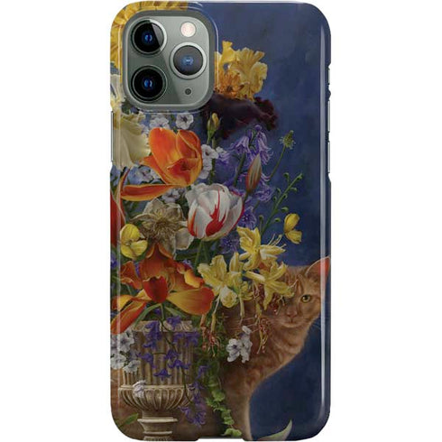 Tabby Cat with Flowers by Nene Thomas iPhone 11 Pro Lite Case