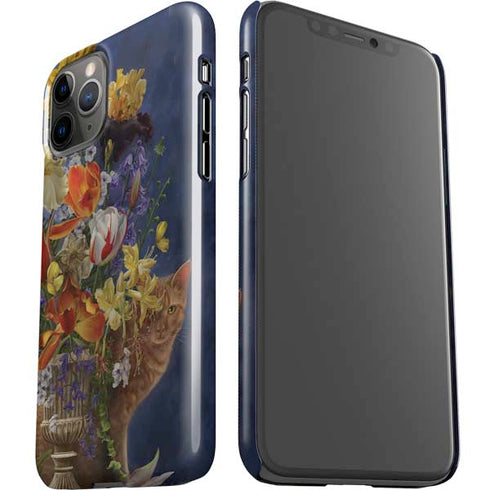 Tabby Cat with Flowers by Nene Thomas iPhone 11 Pro Lite Case